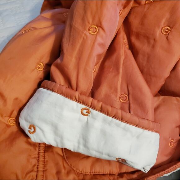 Vintage Givy Embroidered Reversible Quilted Jacket Burnt Orange and Ivory Size M - Picture 3 of 11